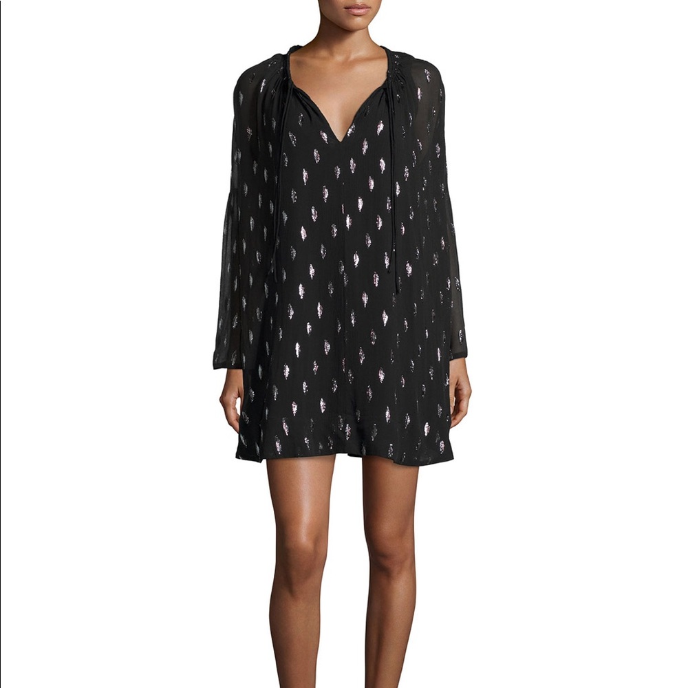 IRO. Black & Metallic Silk Dress. - Picture 4 of 9